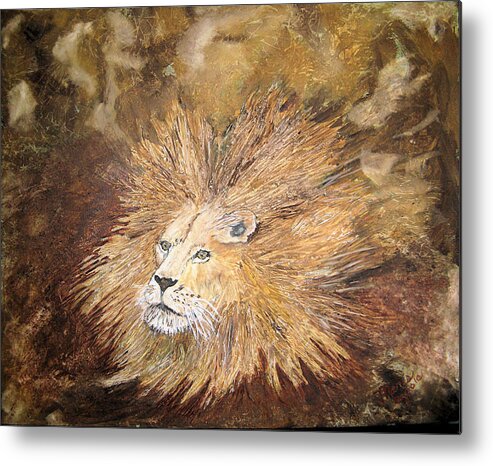 Animals Metal Print featuring the painting Joseph's Bad Hair Day by Maris Sherwood