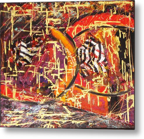 Acrylic Abstract Metal Print featuring the painting Joy of Life by Yael VanGruber