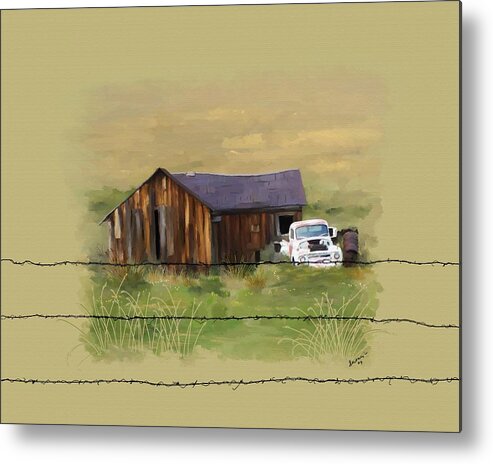 Junk Metal Print featuring the painting Junk Truck by Susan Kinney