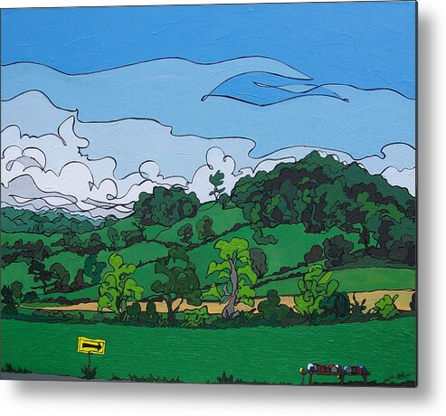 Landscape Metal Print featuring the painting Landscape 63 by John Gibbs