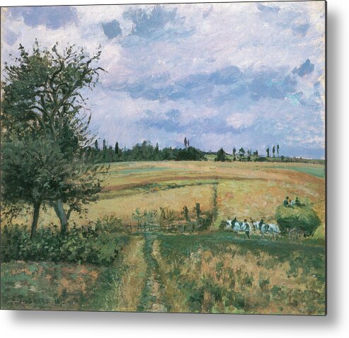 Camille Pissarro Metal Print featuring the painting Landscape at Pontoise by Camille Pissarro
