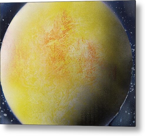 Spray Paint Metal Print featuring the painting Large Yellow Planet by George Robert Allen