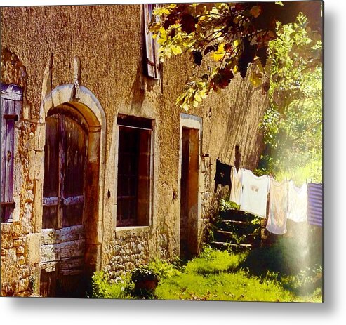  Metal Print featuring the photograph Laundry Day Provencal by Jacqueline Manos