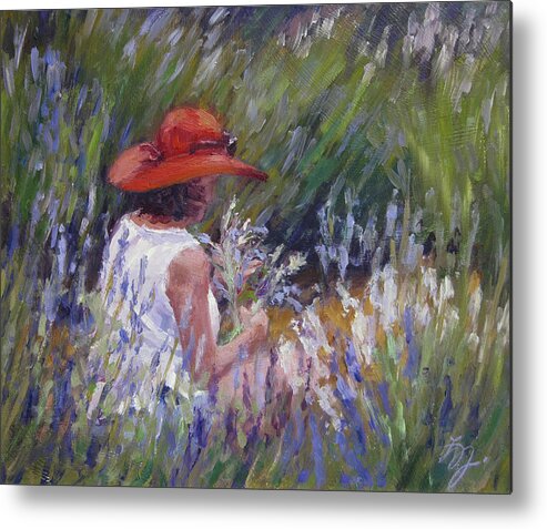 Figurative Painting Metal Print featuring the painting Lavender Treasure by L Diane Johnson