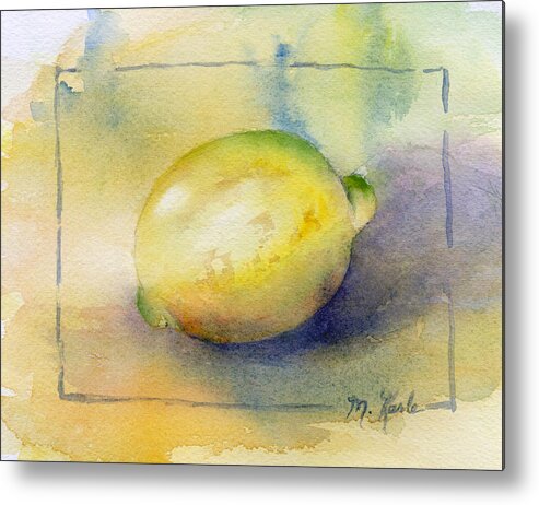 Lemon Metal Print featuring the painting Lemon by Marsha Karle