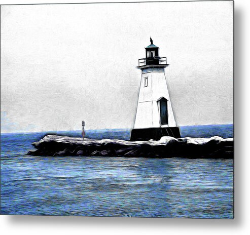 Lighthouse Metal Print featuring the digital art Lighthouse by Leslie Montgomery