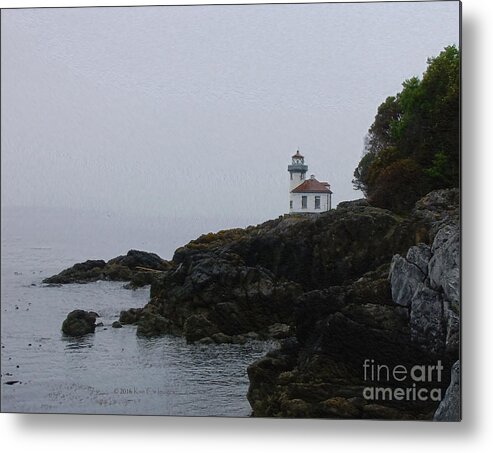 Lighthouse Metal Print featuring the photograph Lighthouse on Rainy Day by Kae Cheatham
