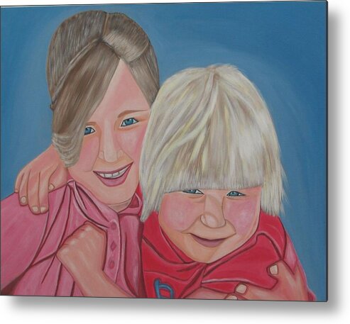  Metal Print featuring the painting Lily and Emma by Sandra Marie Adams by Sandra Marie Adams
