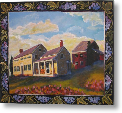 Commission Metal Print featuring the painting Lily Hill by Art Nomad Sandra Hansen