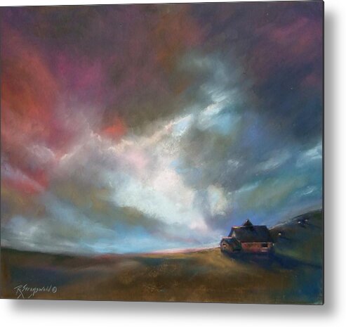 Sunset. Light Metal Print featuring the painting Lingering Light by Ruth Stromswold