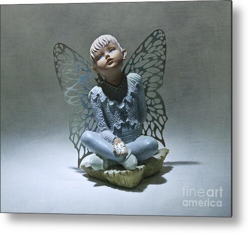 Fairy Metal Print featuring the photograph Little Boy Blue Fairy by Terri Waters