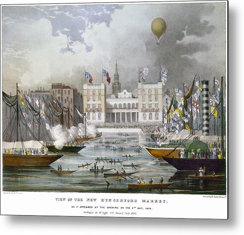1833 Metal Print featuring the photograph London: Market, 1833 by Granger