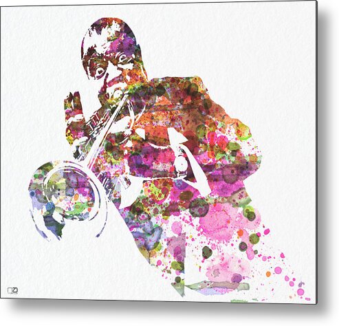 Louis Armstrong Metal Print featuring the painting Louis Armstrong 2 by Naxart Studio