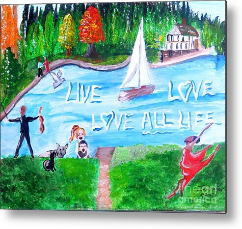 Lake Canvas Print Metal Print featuring the painting Love All Life by Jayne Kerr