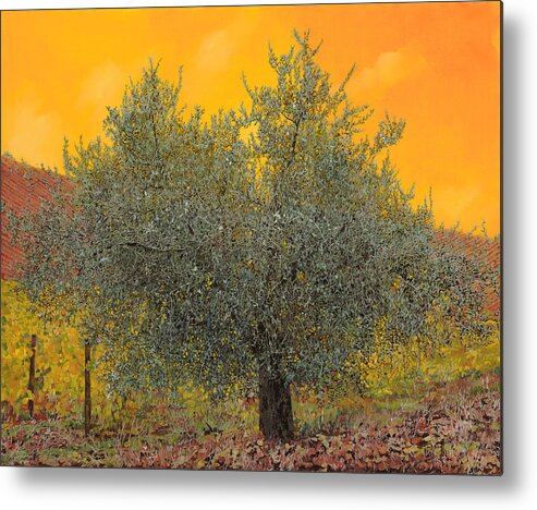Olive Tree Metal Print featuring the painting L'ulivo Tra Le Vigne by Guido Borelli