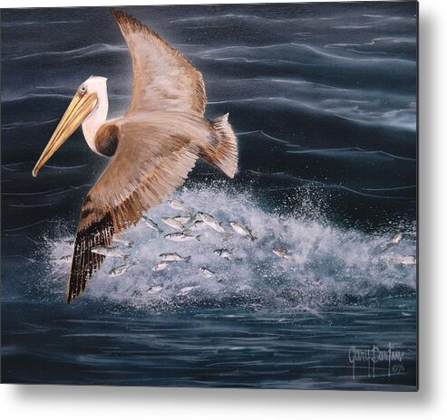 Pelican Metal Print featuring the painting Lunch is Ready by Gary Partin
