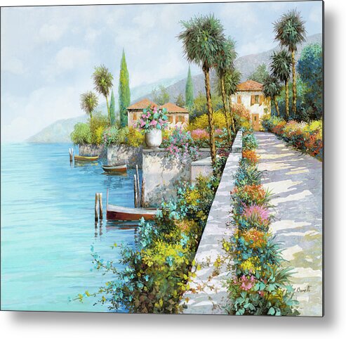 Lake Metal Print featuring the painting Il Lungo Lago by Guido Borelli