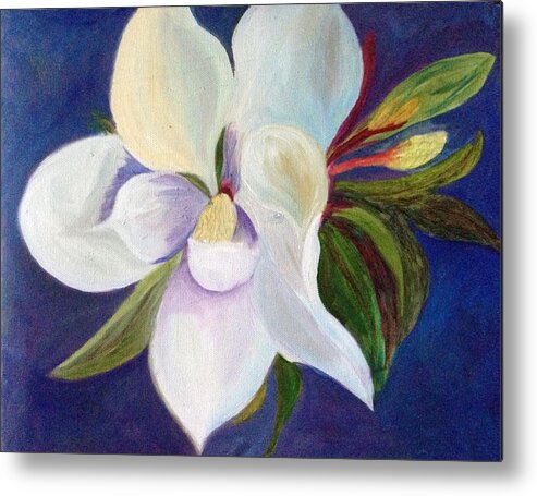 Magnolia Metal Print featuring the painting Magnolia Painting by Pat Exum