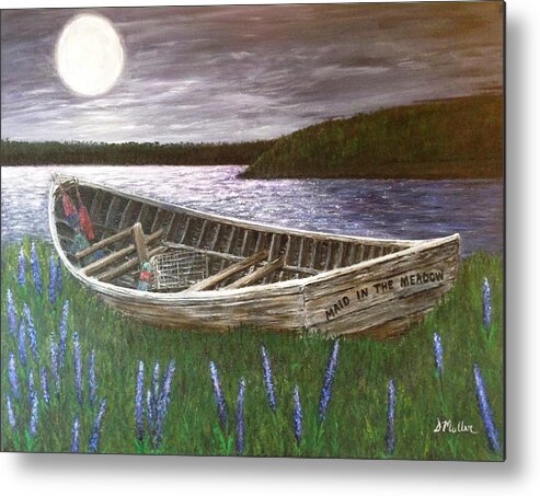 Moonlight Metal Print featuring the painting Maid in the Meadow by Donna Muller