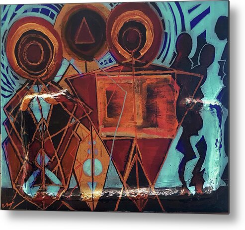 Blue Metal Print featuring the painting Make a Joyful Noise by Amy Shaw