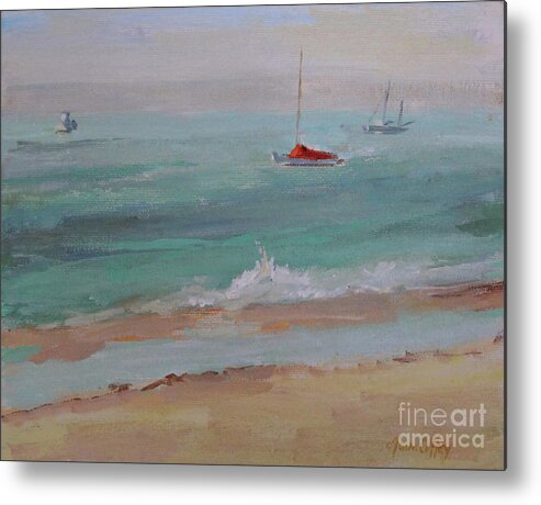 Seascape Metal Print featuring the painting Making Waves by Joan Coffey