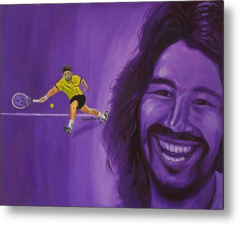 Marcos Metal Print featuring the painting Marcos Baghdatis by Quwatha Valentine