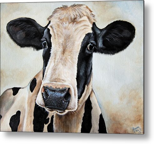 Cow Metal Print featuring the painting Maude by Laura Carey