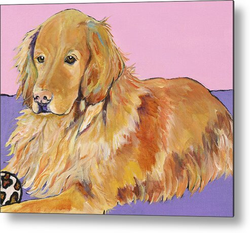 Golden Retriever Metal Print featuring the painting Maya by Pat Saunders-White