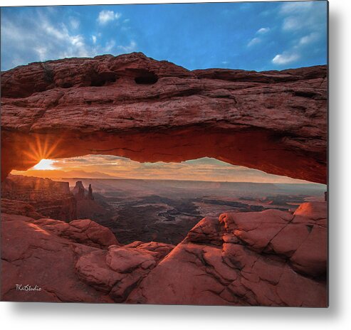 Mesa Arch Metal Print featuring the photograph Mesa Arch at Sunrise 3, Canyonlands National Park, Utah by Tim Kathka
