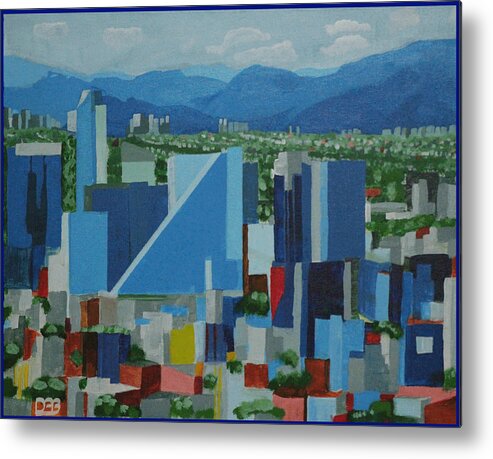 Landscape Metal Print featuring the painting Mexico City by David Bigelow