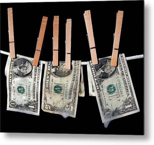 Money Metal Print featuring the photograph Money Laundering by David April
