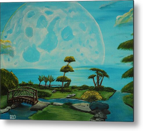 Moon Metal Print featuring the painting Moon Garden by David Bigelow