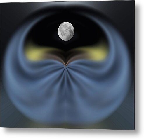Photography Abstract Metal Print featuring the photograph Moon through a Mystic Portal by Wayne King