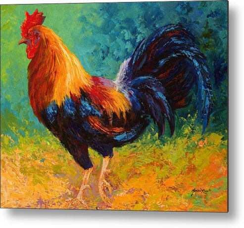 Rooster Metal Print featuring the painting Mr Big by Marion Rose