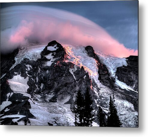 Mt Rainier Metal Print featuring the photograph Mt Rainier Sunrise Fine Art Photograph by Greg Sigrist