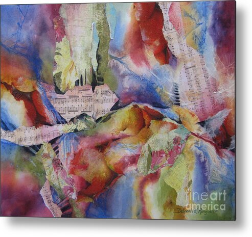 Music Metal Print featuring the painting Music of the Night by Deborah Ronglien