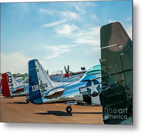 Mustangs Metal Print featuring the photograph Mustang Tails by Stephen Whalen