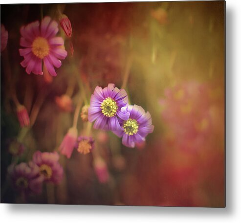 Mystic Flowers Metal Print featuring the mixed media Mystic Flowers by Gwen Gibson