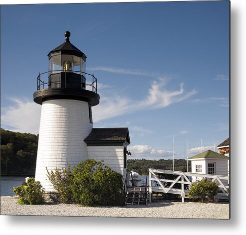 Lighthouse Metal Print featuring the photograph Mystic Seaport Lighthouse I by Marianne Campolongo