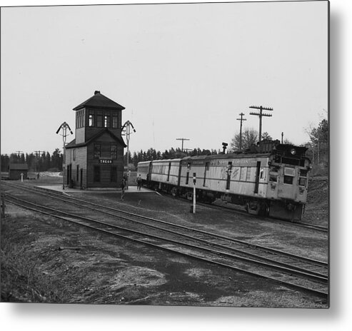 Passenger Train Metal Print featuring the photograph Namakegon at Wisconsin Depot - 1949 by Chicago and North Western Historical Society