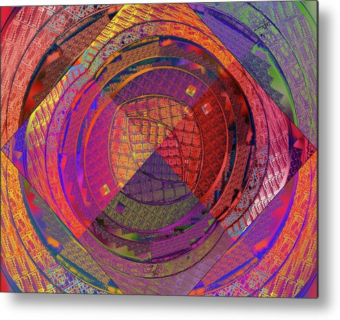 Silicon Valley Metal Print featuring the digital art National Semiconductor Silicon Wafer Computer Chips Abstract 5 by Kathy Anselmo