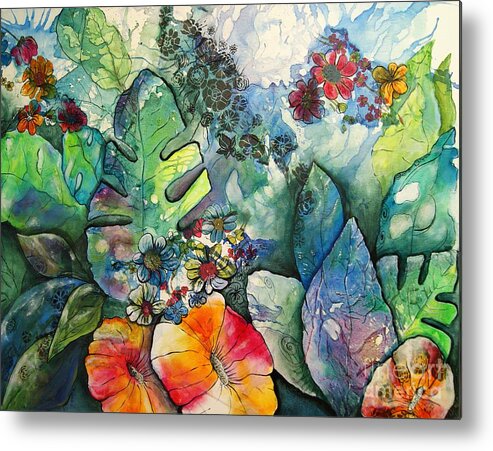 Mixedmedia Metal Print featuring the mixed media Nature's Reveal by Reina Cottier by Reina Cottier