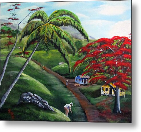 Tropical Metal Print featuring the painting Natures Way by Luis F Rodriguez