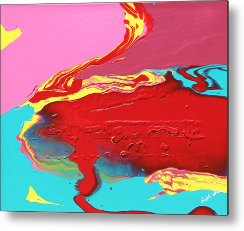 Fusionart Metal Print featuring the painting Neon Tide by Ralph White