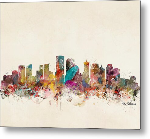 New Orleans Louisiana Metal Print featuring the painting New Orleans Louisiana by Bri Buckley