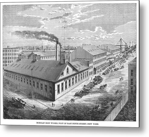 1876 Metal Print featuring the photograph New York: Iron Works, 1876 by Granger