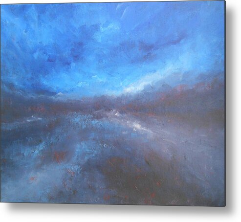Abstract Metal Print featuring the painting Night Sky by Jane See