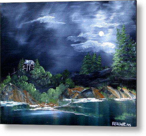 Landscapes Metal Print featuring the painting Night Sky by Rebecca Fitchett