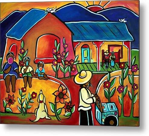 Children Metal Print featuring the painting Ninos by Jan Oliver-Schultz