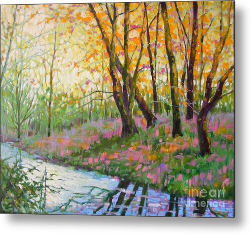 Nisqually Wild Life Reserve Metal Print featuring the painting Nisqually morning by Celine K Yong